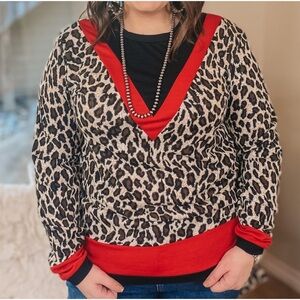 Sunshine & Rodeos Color block top with red trim